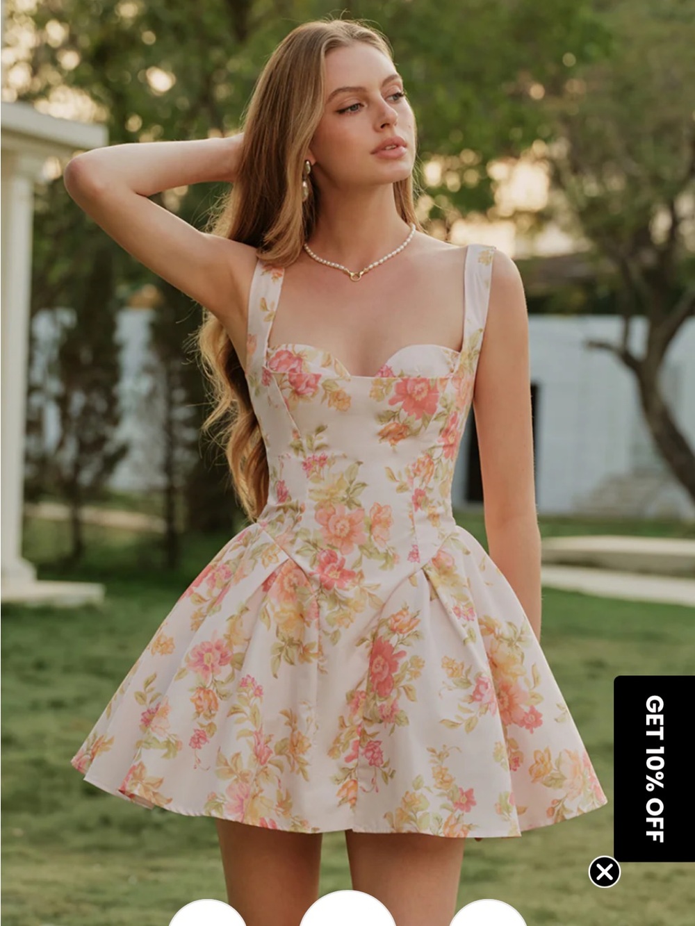 Commense Pink and Yellow Floral Dress